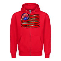 Red leopard baseball flag5 Zipper Hoodie - JahusDesignShop