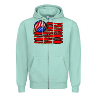 Seafoam leopard baseball flag5 Zipper Hoodie - JahusDesignShop