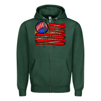 Sports Green leopard baseball flag5 Zipper Hoodie - JahusDesignShop