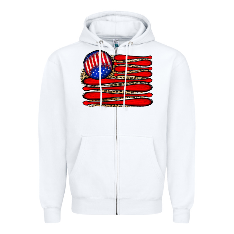 Leopard Baseball Flag5 Zipper Hoodie by JahusDesignShop | Teevron