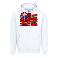 White leopard baseball flag5 Zipper Hoodie - JahusDesignShop
