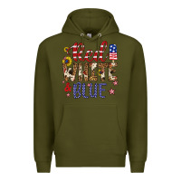 Army Green red white and blue Premium Hoodie - Artiststas