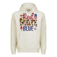Oatmeal Heather red white and blue Premium Hoodie - Artiststas