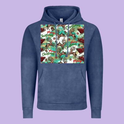 Christmas Magic Pattern Vintage Hoodie Designed By Cowhidedigitalart