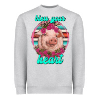 Heather Grey bless your heart pig Heavyweight Sweatshirt - RanaPortraitStore