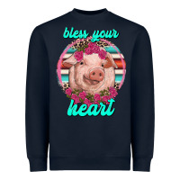 Navy bless your heart pig Heavyweight Sweatshirt - RanaPortraitStore