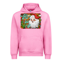 Fuchsia Pink ho ho ho santa claus Urban Hoodie - Jasminsmagicworld