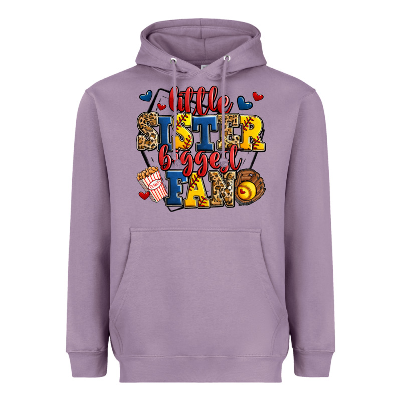 Little Sister Biggest Fan Softball Heavyweight Hoodie by Jasminsmagicworld | Teevron