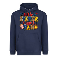 Navy little sister biggest fan softball Heavyweight Hoodie - Jasminsmagicworld