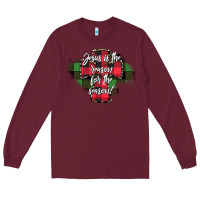 Burgundy Jesus is the Reason For The Season Long Sleeve Tee - CowhideDigitalArt