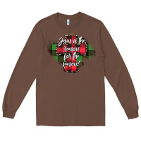Chestnut Jesus is the Reason For The Season Long Sleeve Tee - CowhideDigitalArt