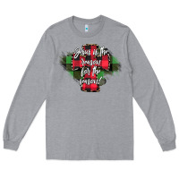 Heather Grey Jesus is the Reason For The Season Long Sleeve Tee - CowhideDigitalArt