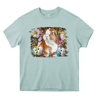 Arona Easter Bunny With Quail Eggs And Daisy Heavy Core Tee - RanaPortraitStore