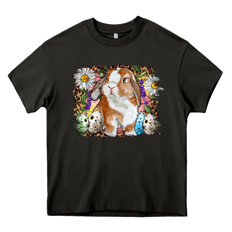 Easter Bunny With Quail Eggs And Daisy Heavy Core Tee by RanaPortraitStore | Teevron