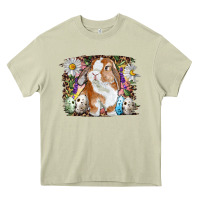 Mossy Easter Bunny With Quail Eggs And Daisy Heavy Core Tee - RanaPortraitStore