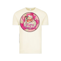 Vintage Arctic Pink Merry Christmas Santa Vintage Tee - FaDigitalArtStudio