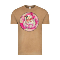 Vintage Camel Pink Merry Christmas Santa Vintage Tee - FaDigitalArtStudio
