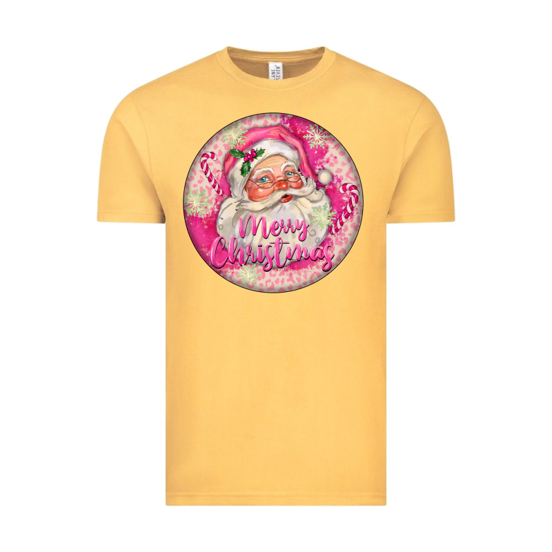 Pink Merry Christmas Santa Vintage Tee by FaDigitalArtStudio | Teevron
