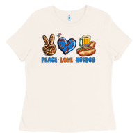 Bone Peace Love Hotdog Ladies Tee - BundleAndBundleShop