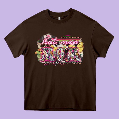 Hot Mess Mom Mother's Day Heavy Core Tee Designed By Howdyjamesfarm
