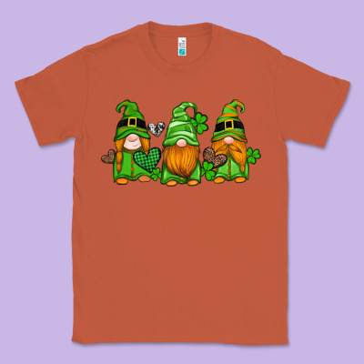 St Patricks Day Gnomes With Western Hearts And Shamrocks Classic Tee Designed By Artiststas
