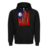 Black leopard baseball flag Zipper Hoodie - JahusDesignShop