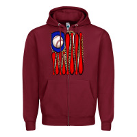 Burgundy leopard baseball flag Zipper Hoodie - JahusDesignShop