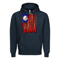 Navy leopard baseball flag Zipper Hoodie - JahusDesignShop