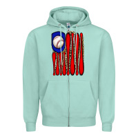 Seafoam leopard baseball flag Zipper Hoodie - JahusDesignShop