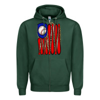 Sports Green leopard baseball flag Zipper Hoodie - JahusDesignShop