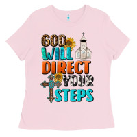 Bubblegum Pink God Will Direct Your Steps Ladies Tee - BundleAndBundleShop