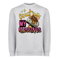 Heather Grey counting my blessings afro hands Heavyweight Sweatshirt - RanaPortraitStore