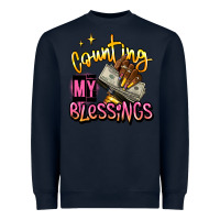 Navy counting my blessings afro hands Heavyweight Sweatshirt - RanaPortraitStore