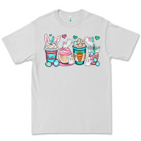 Dove Grey Easter bunnies coffee cups Premium Tee - OliviaCreatesArt