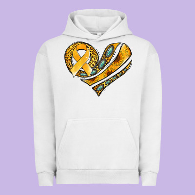 Childhood Cancer Awareness Heart Urban Hoodie Designed By Jasminsmagicworld