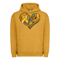 Pigment Peanut Butter childhood cancer awareness heart Urban Hoodie - Jasminsmagicworld
