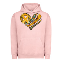 Pigment Salmon childhood cancer awareness heart Urban Hoodie - Jasminsmagicworld