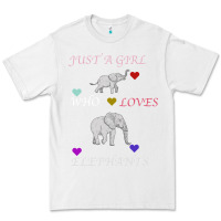 White Just A Girl Who Loves Elephants Premium Tee - Bettercallsaul