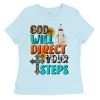 Baby Blue God Will Direct Your Steps Ladies Tee - BundleAndBundleShop