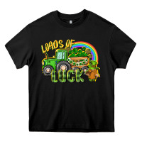 Black Loads of luck tractor Heavy Core Tee - CowGirlArtShop
