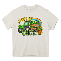 Cream Loads of luck tractor Heavy Core Tee - CowGirlArtShop
