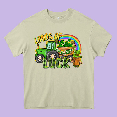 Loads Of Luck Tractor Heavy Core Tee Designed By Cowgirlartshop