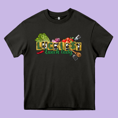 Luckiest Lunch Lady St. Patrick's Day Heavy Core Tee Designed By Cowgirlartshop
