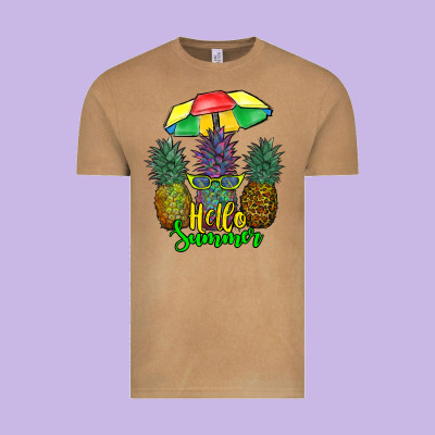 Hello Summer Pineapples Vintage Tee Designed By Ranaportraitstore