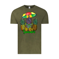 Vintage Olive hello summer pineapples Vintage Tee - RanaPortraitStore