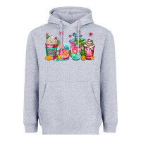 Heather Grey summer coffee cups Heavyweight Hoodie - Jasminsmagicworld