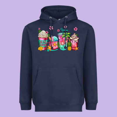 Summer Coffee Cups Heavyweight Hoodie Designed By Jasminsmagicworld