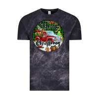 Cloud Black Merry Christmas Truck Vintage Tee - FaDigitalArtStudio