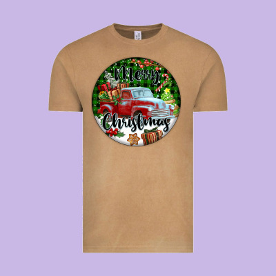Merry Christmas Truck Vintage Tee Designed By Fadigitalartstudio