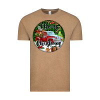 Vintage Coffee Merry Christmas Truck Vintage Tee - FaDigitalArtStudio